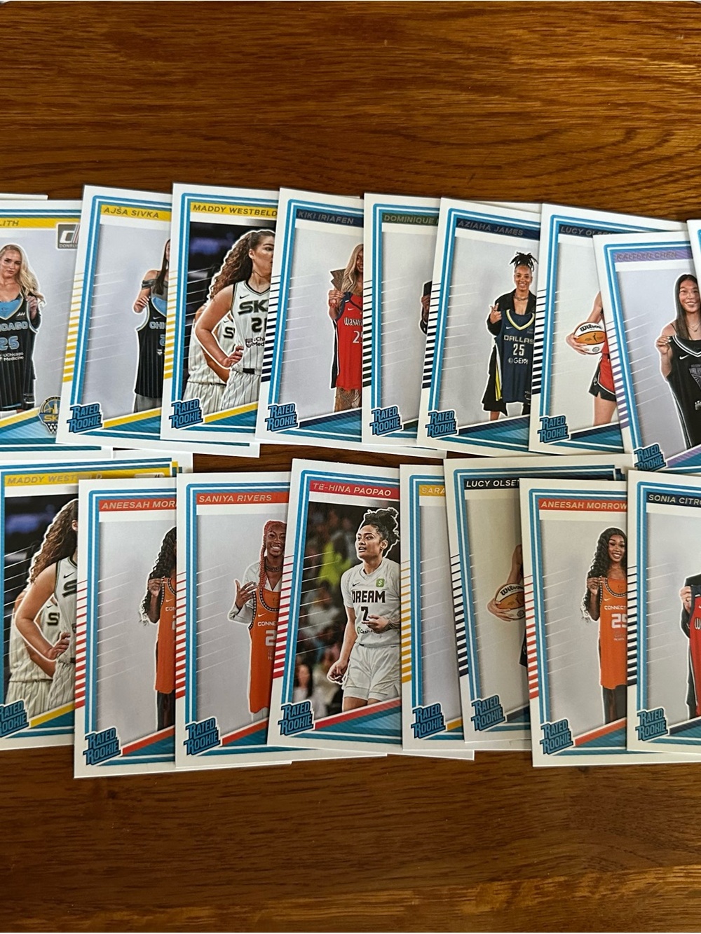 Panini Women's Basketball Rookie Card Lot - Blue, White, Orange Accents